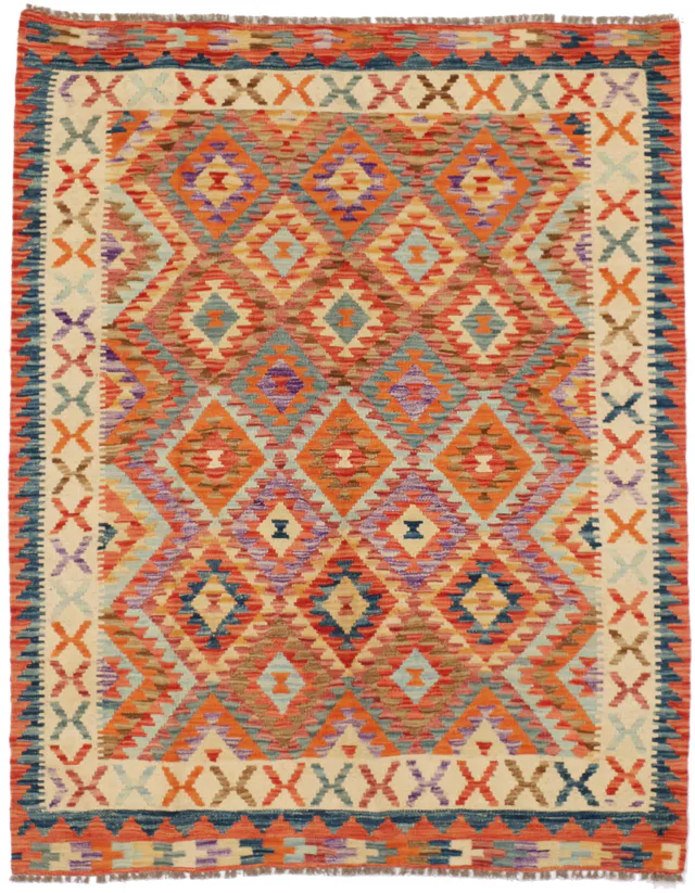 Shirvan Design Orange Kilim, 206 × 158 cm