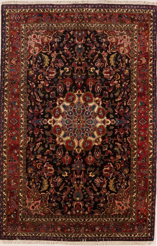 Pair of Antique Bidgeneh Stroke Bidjar Rug – circa 1930, 220 × 147 cm