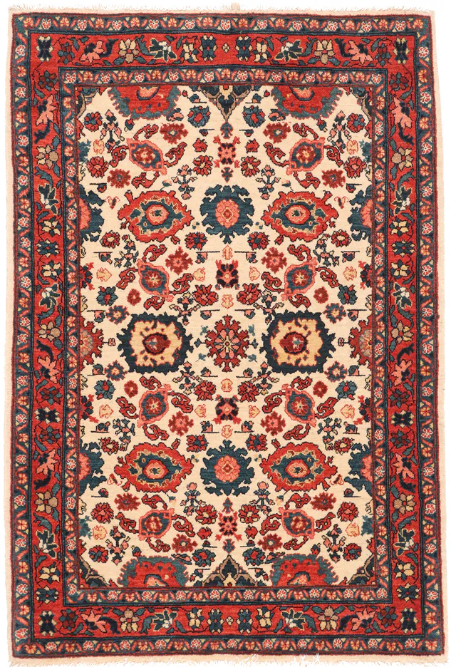 Persian Bidjar Rug – vege – beige, 157 × 106 cm