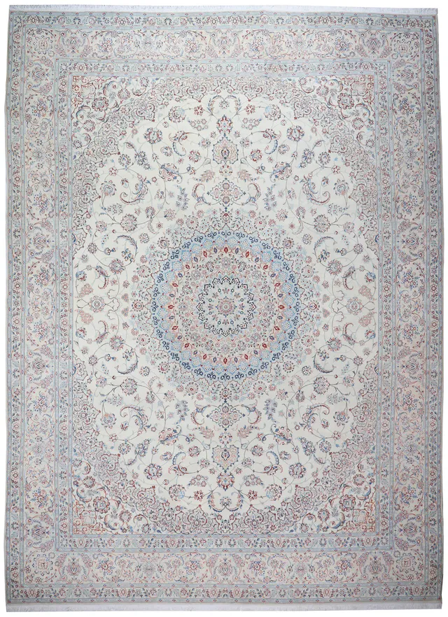 Nain Fine Rug with Silk Highlights, 590 × 408 cm