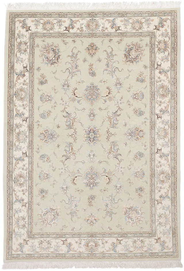 Persian Tabriz rug on silk foundation, 239 × 168 cm