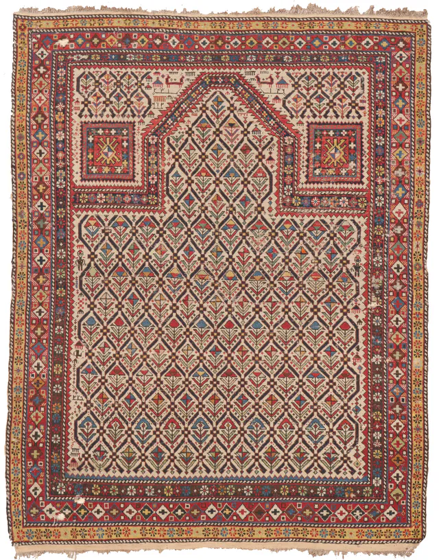 Caucasian Antique Shirvan Rug – circa 1880, 144 × 116 cm