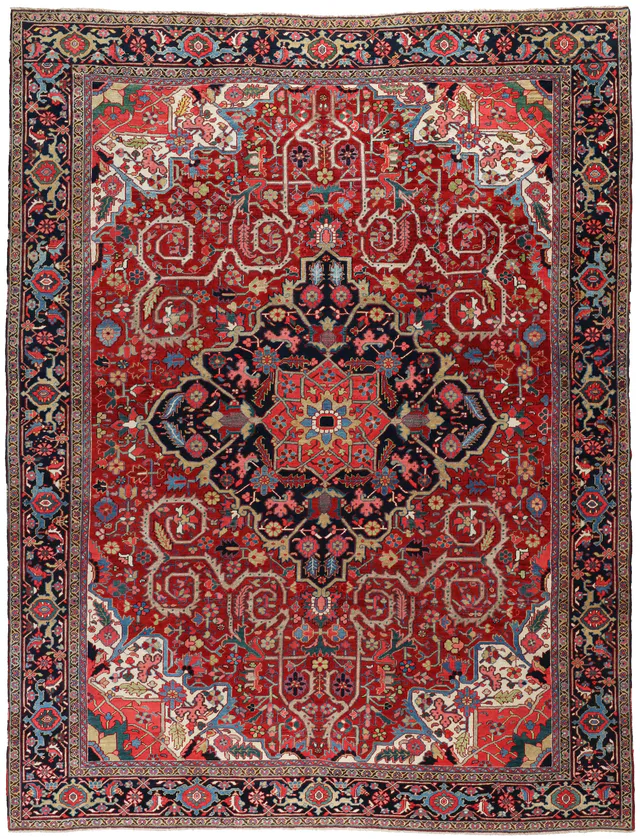 Persian Antique Heriz Rug – circa 1910, 368 × 285 cm