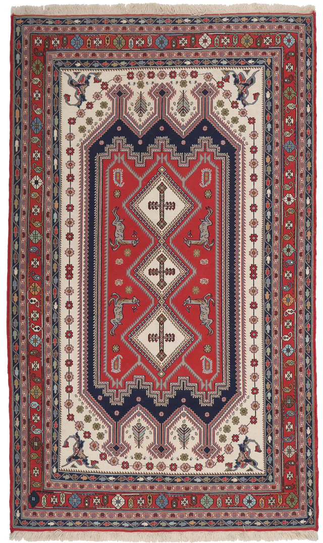 Suzani Afshar Kilim, 212 × 128 cm