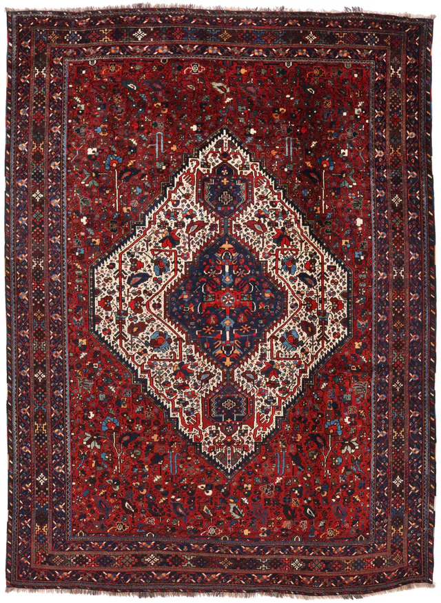 Antique Persian Bownat / Kashgai – circa 1900, 324 × 238 cm