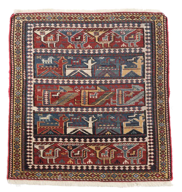 Antique Persian Kurdi Ghouchan Rug in, 70 × 55 cm