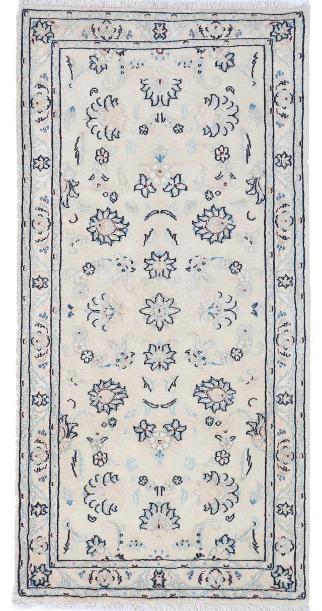 Nain 9La rug with silk highlights, 137 × 65 cm