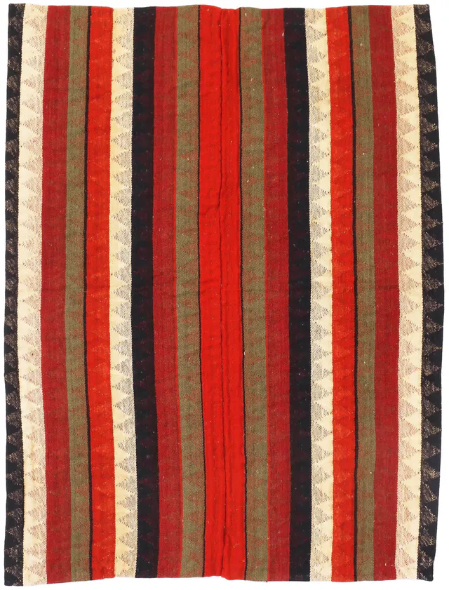 Traditional Red and Cream Lahaf Jajim Rug, 165 × 125 cm