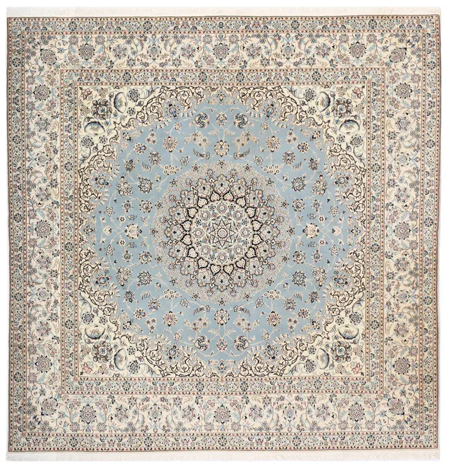 Persian Nain 6La light blue, 205 × 205 cm
