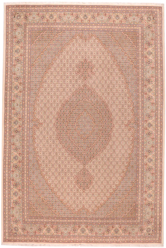 Persian Tabriz Mahi rug with silk highlights, 302 × 205 cm