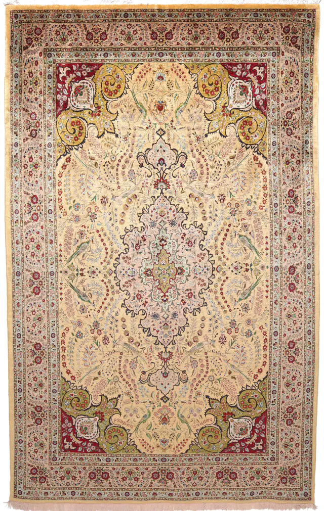 Fine Tabriz Pure Silk Rug, 306 × 190 cm