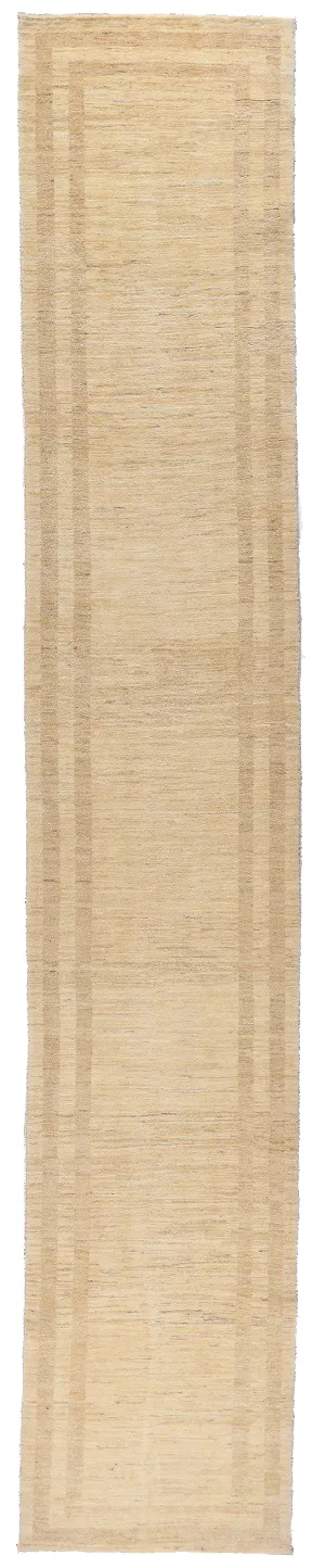 Gabbeh rug in Beige, 476 × 87 cm