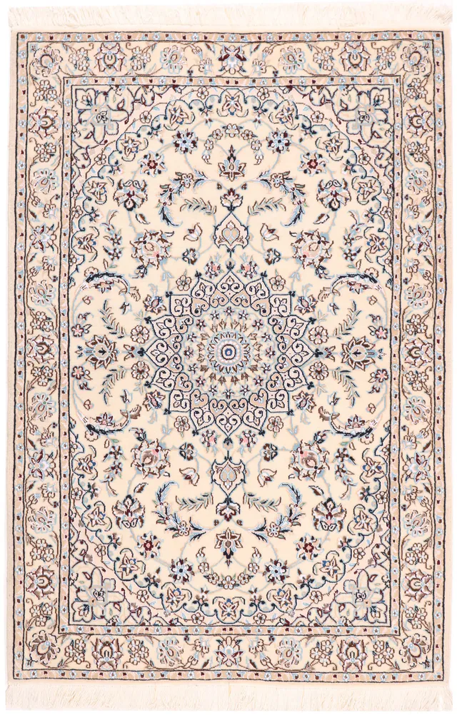 Persian Fine Nain 9 La With Silk Highlights, 147 × 99 cm