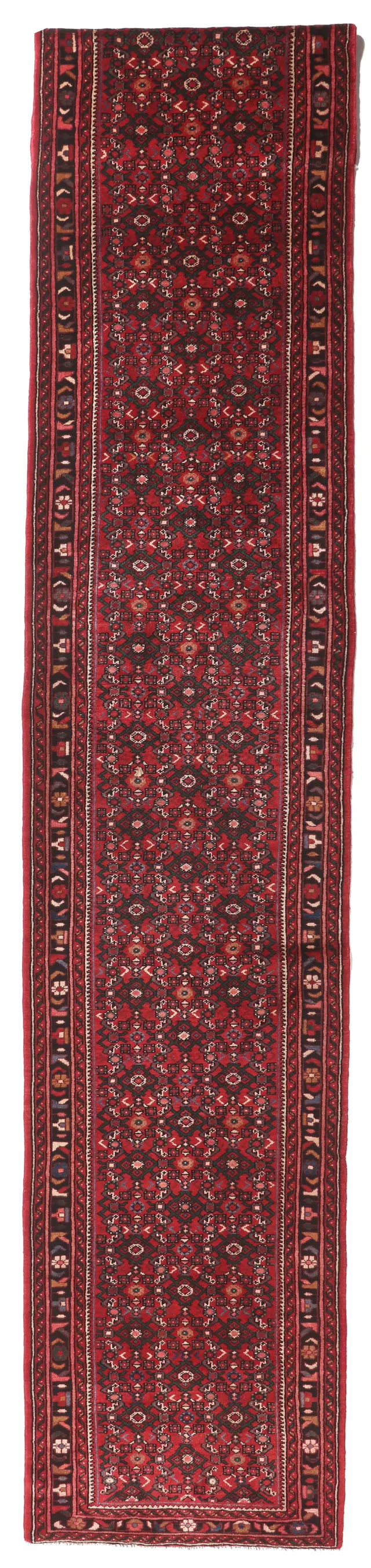 Persian Hosseinabad Runner – Red, 488 × 90 cm