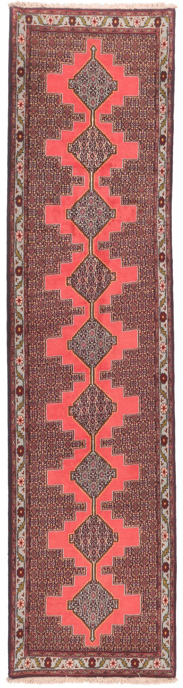 Persian Sanandaj Runner Rug, 360 × 90 cm