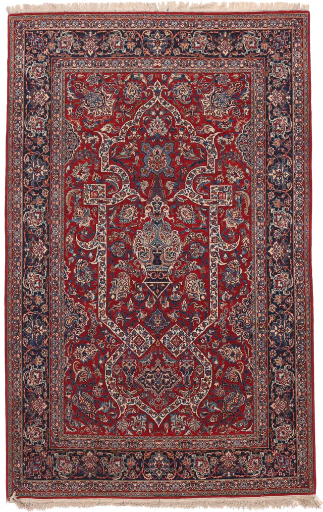 Pair of Antique Fine Isfahan Rug – circa 1900, 227 × 144 cm