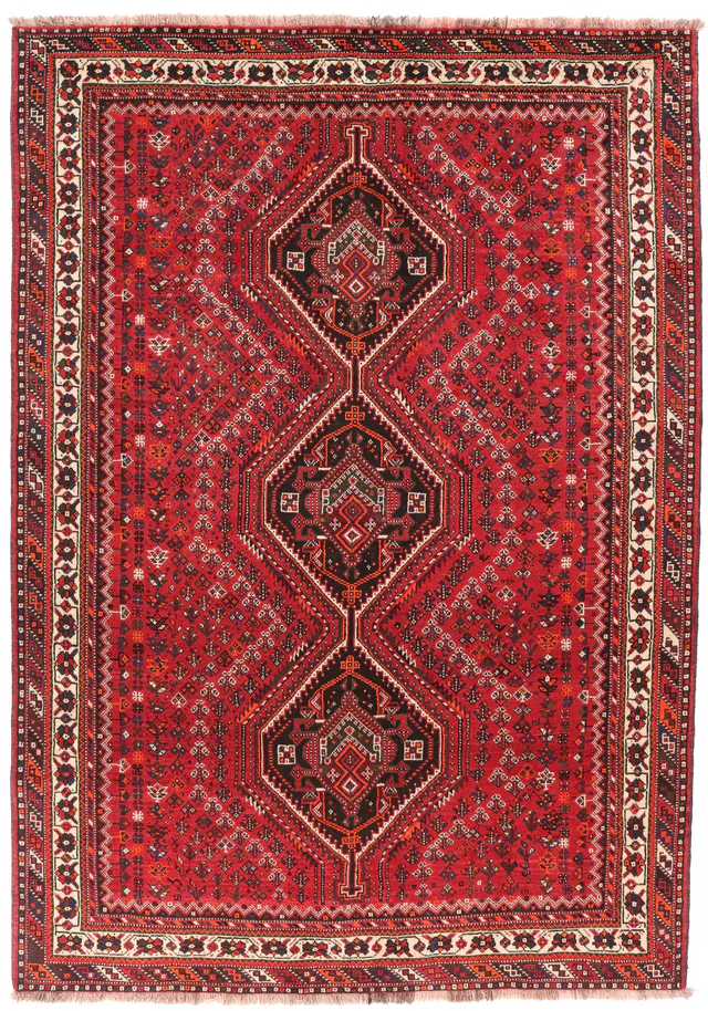 Persian nomadic Shiraz rug, 294 × 207 cm