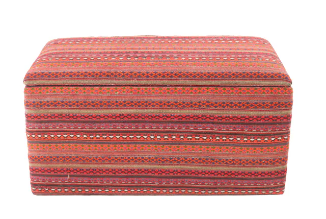 Kashgai storage ottoman, 85 × 45 cm