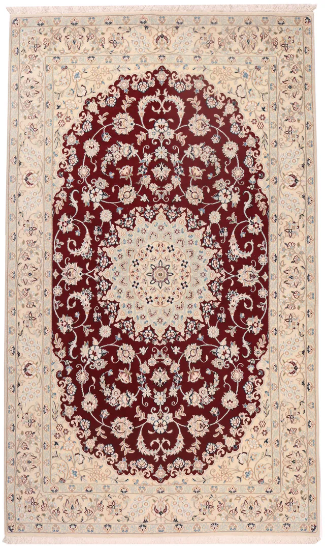 Persian Fine Nain 9 La With Silk Highlights, 262 × 156 cm