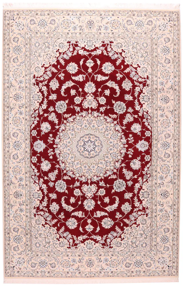 Persian Nain 9La Rug with Silk Highlights, 304 × 197 cm
