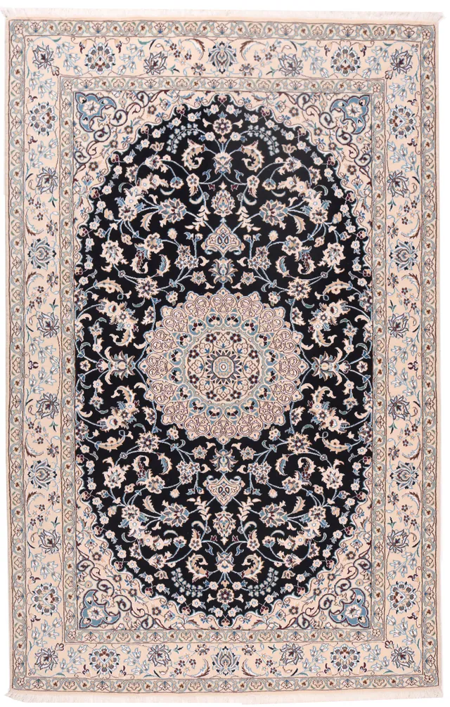 Persian Fine Nain 9La – 8'2 x 5' Navy, 250 × 158 cm