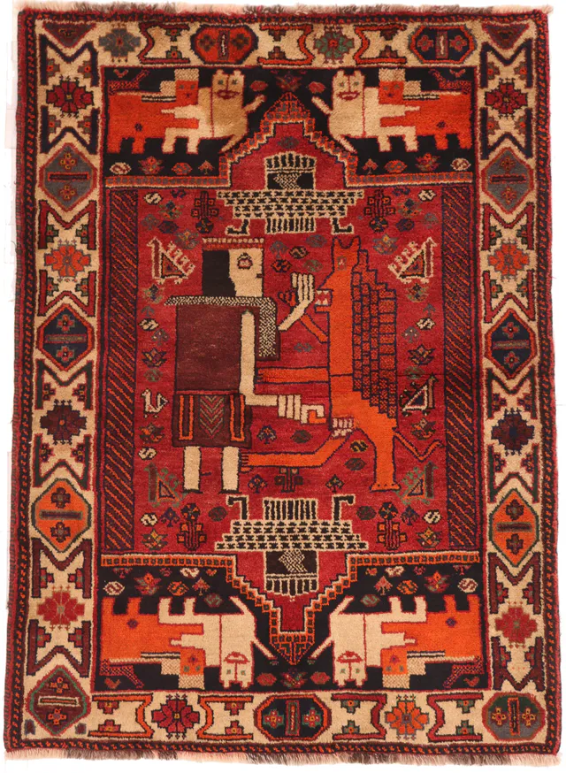 Nomadic Gabbeh Rug, 147 × 122 cm