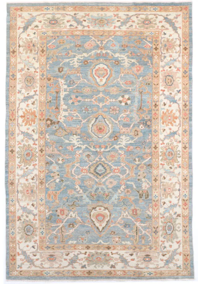 Blue Persian Sultanabad Rug in, 300 × 198 cm