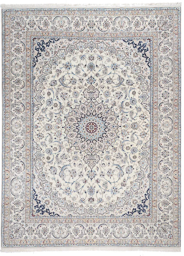Nain Rug in Blue floral pattern, 405 × 303 cm