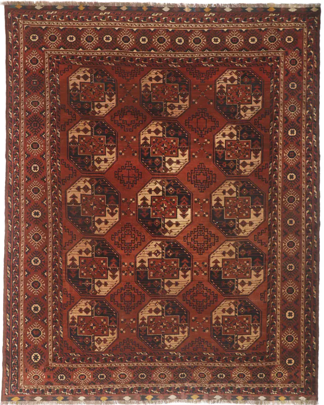 Premium Handmade Afghan Rug, 328 × 265 cm