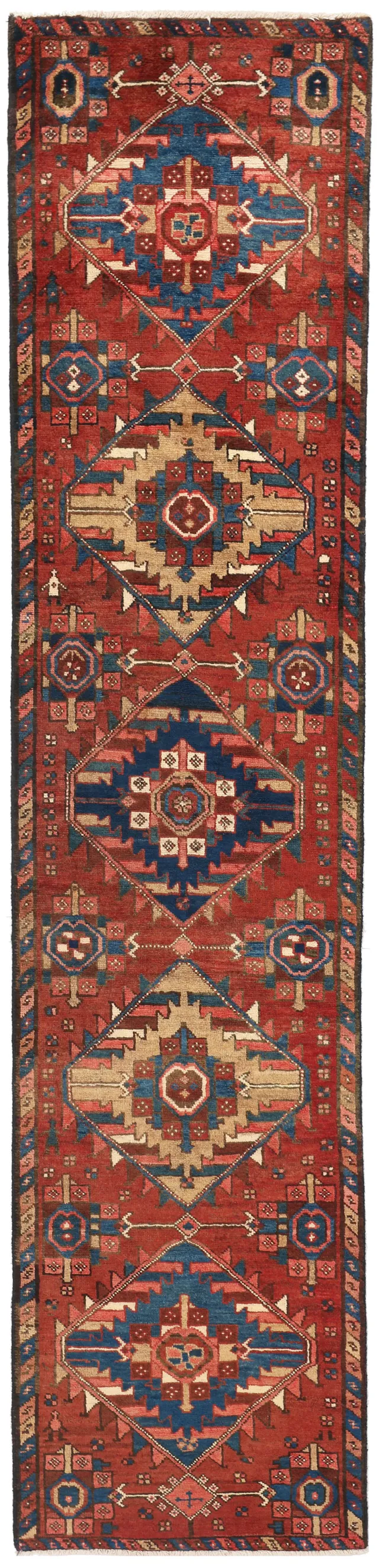 Persian Azerbaijan Runner Rug in Red, 299 × 63 cm