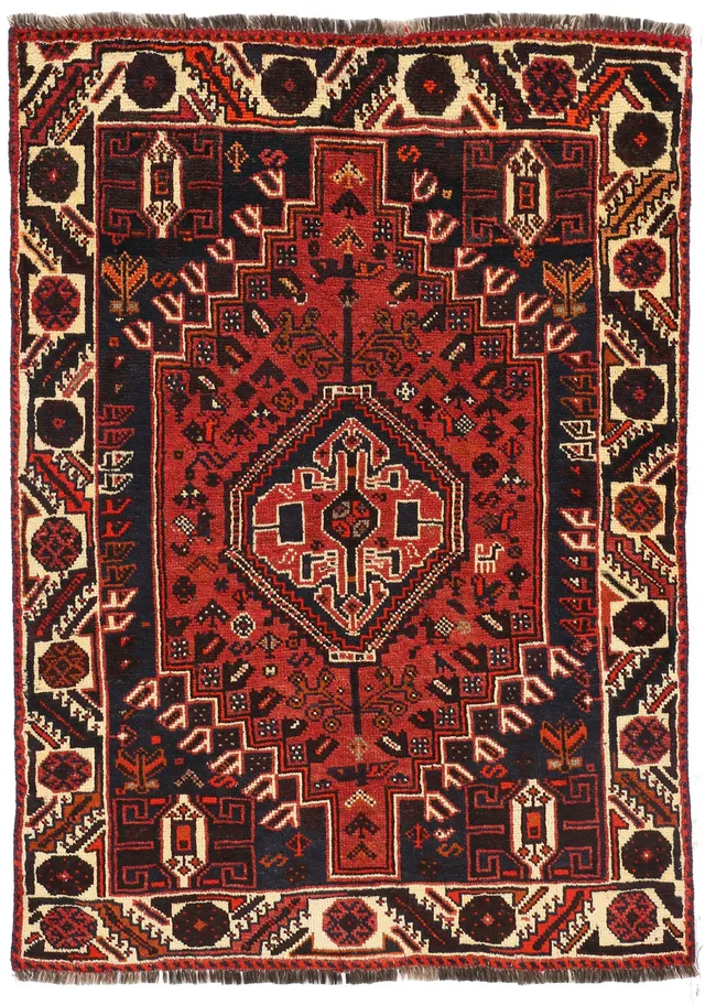 Persian Nomadic Shiraz Rug in, 157 × 110 cm
