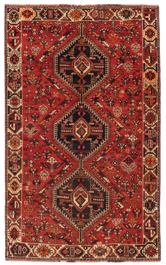 Persian Nomadic Shiraz Rug in, 247 × 152 cm