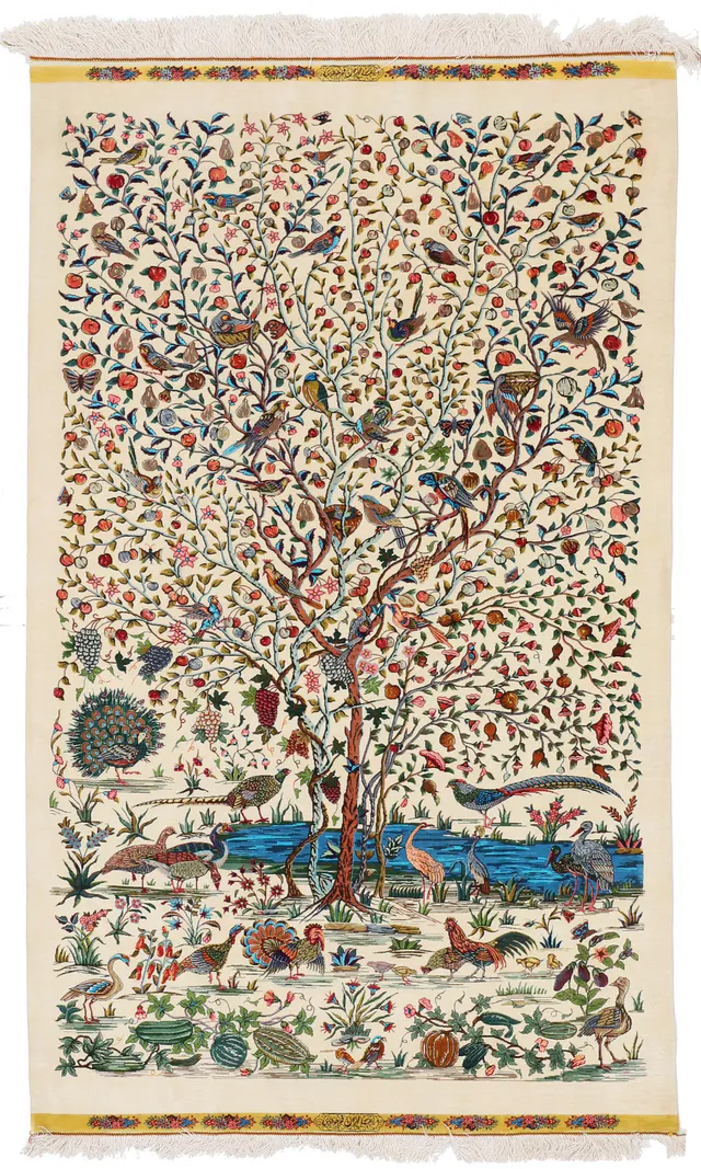 Extremely Fine Qum Rug Signed Qum Javadi, 178 × 105 cm