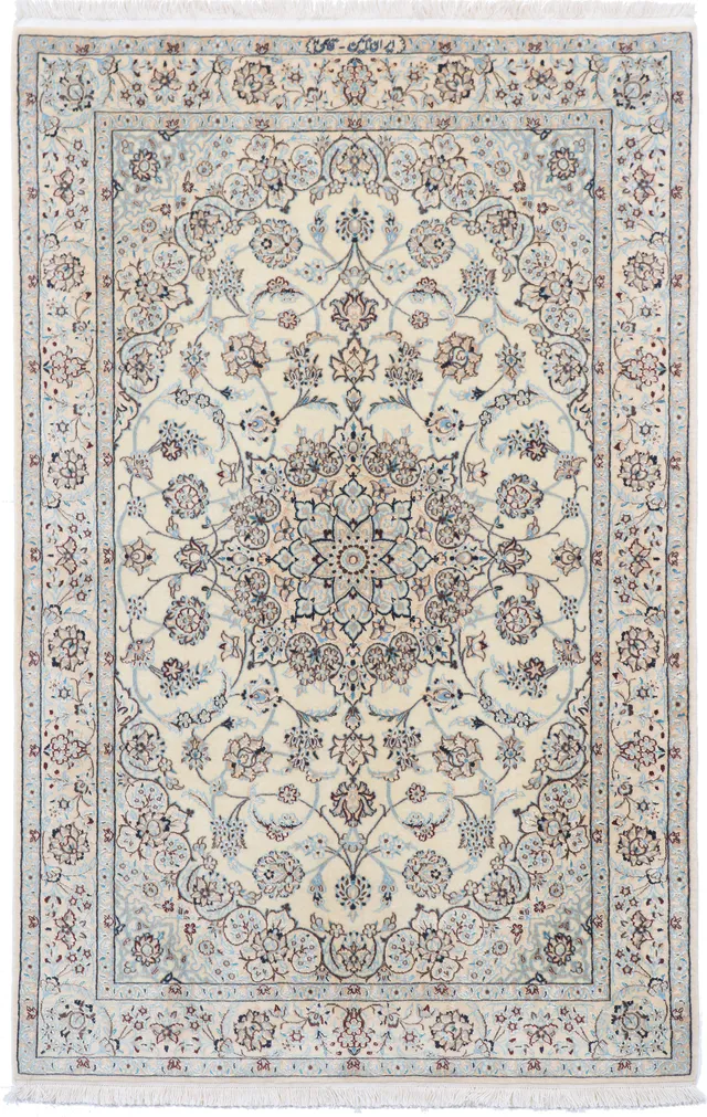 Persian 6La Nain rug with silk highlights, 158 × 100 cm
