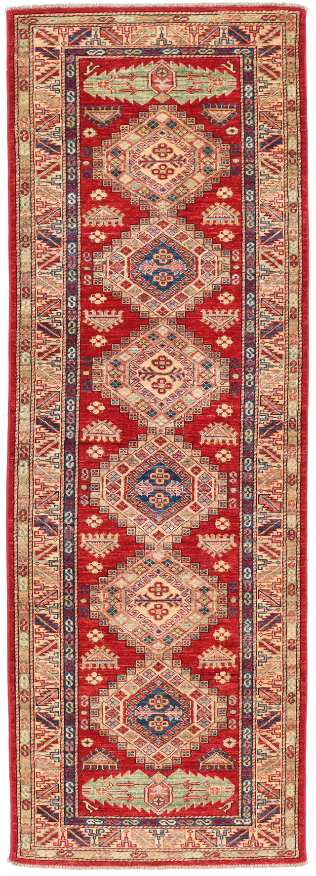 Caucasian Kazak Design Runner rug, 251 × 82 cm
