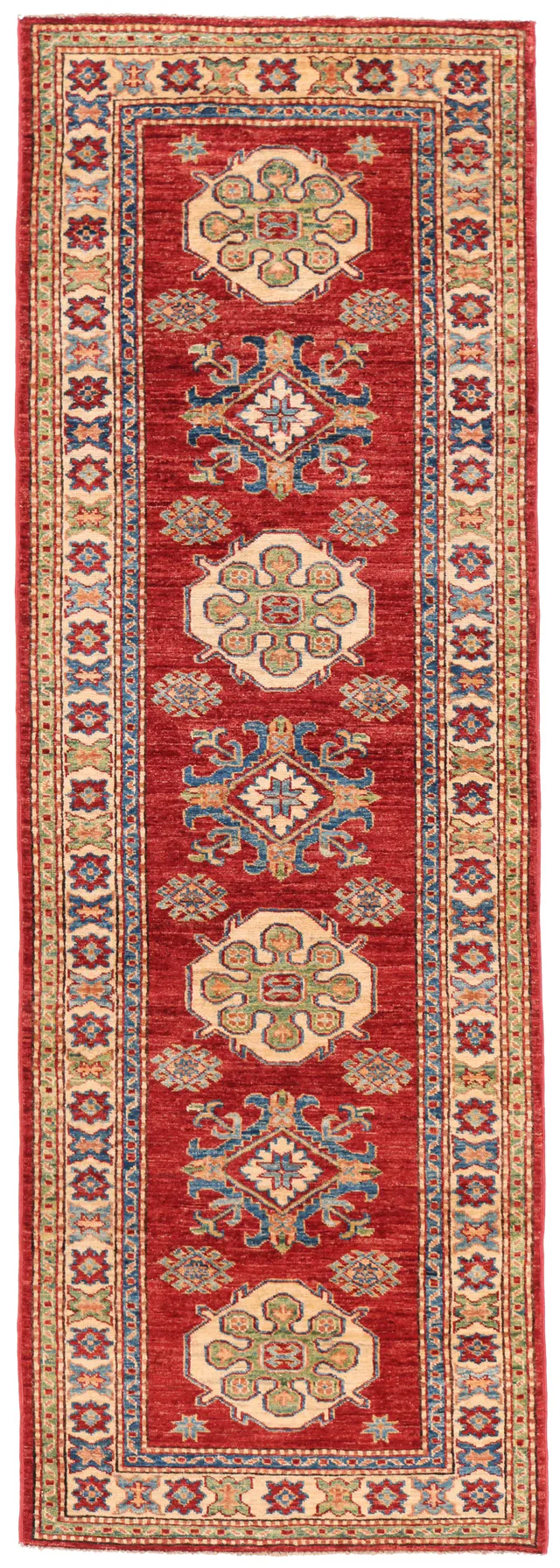 Caucasian Kazak Design Runner, 243 × 74 cm