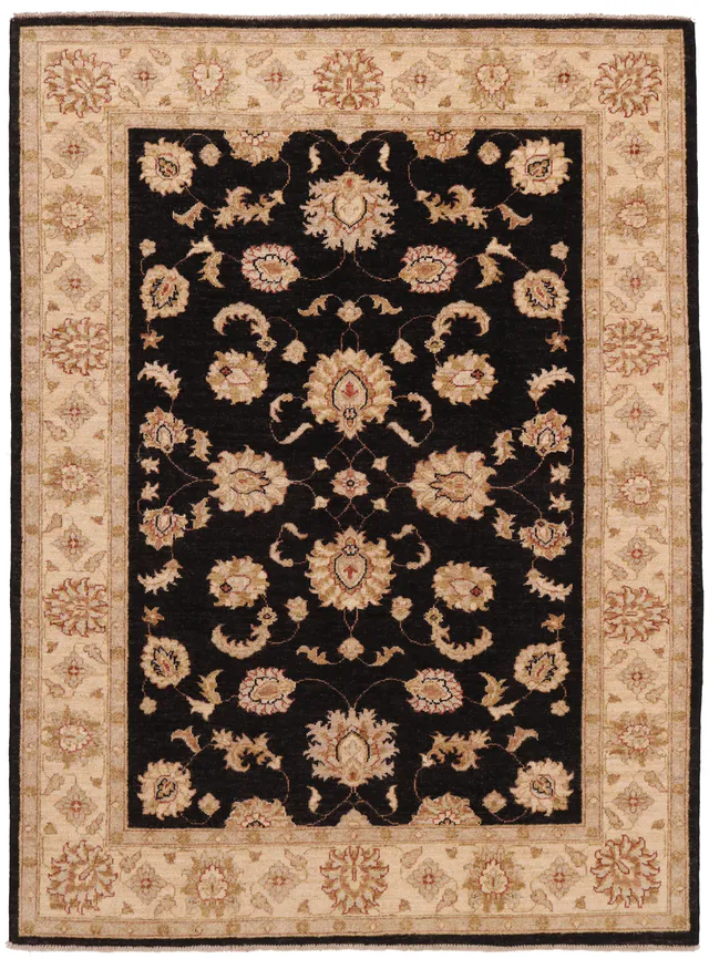 Black Garous / Ziegler design Rug – 6 x 4, 180 × 134 cm