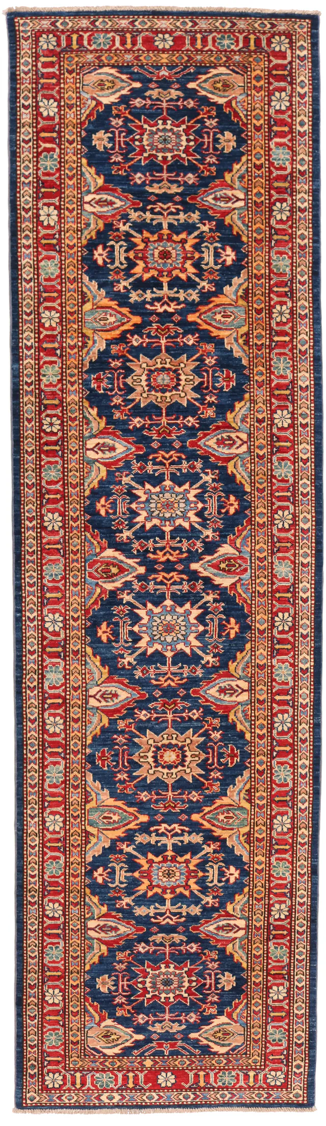 Caucasian Kazak Design Runner rug, 296 × 82 cm