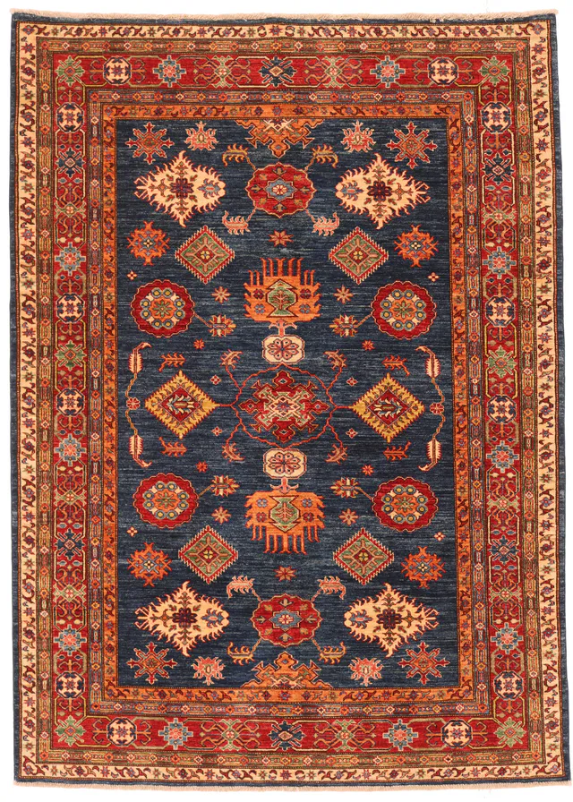 Caucasian Kazak design rug dark blue, 240 × 174 cm