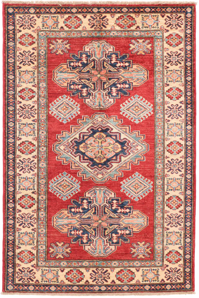 Caucasian Kazak design rug Red – 5 x 3'3, 149 × 100 cm