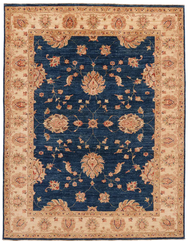 Blue Garous / Ziegler design Rug – 6 x 4, 188 × 150 cm
