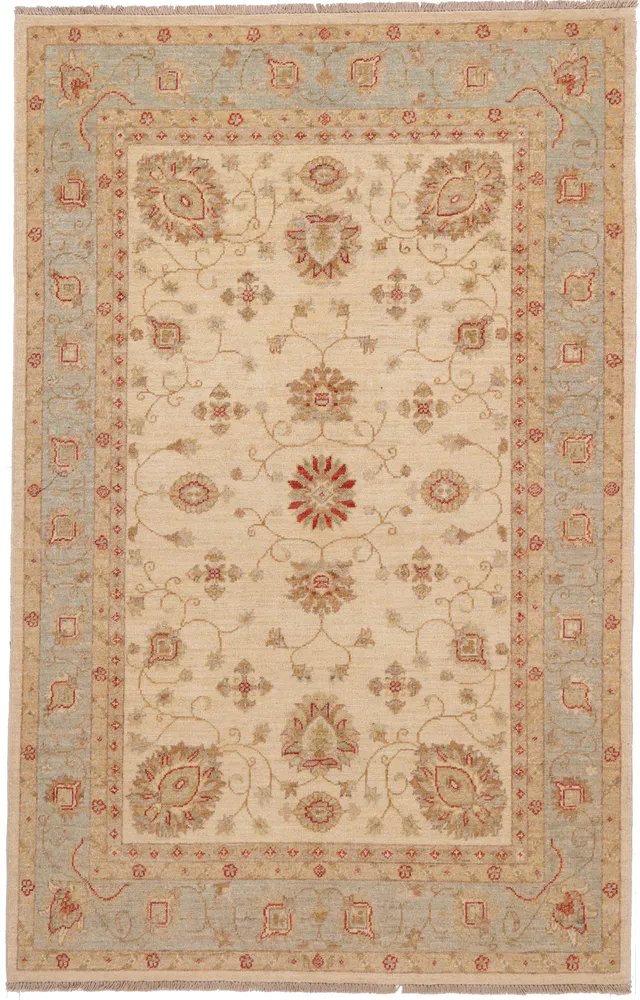 Garous / Ziegler design Rug – Beige & Pale Blue, 191 × 121 cm