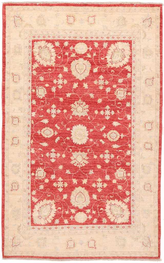 Red Garous / Ziegler design Rug – 6 x 4, 182 × 117 cm