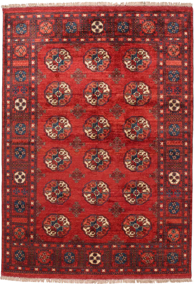 Turkmen Design Afghan Rug, 239 × 170 cm