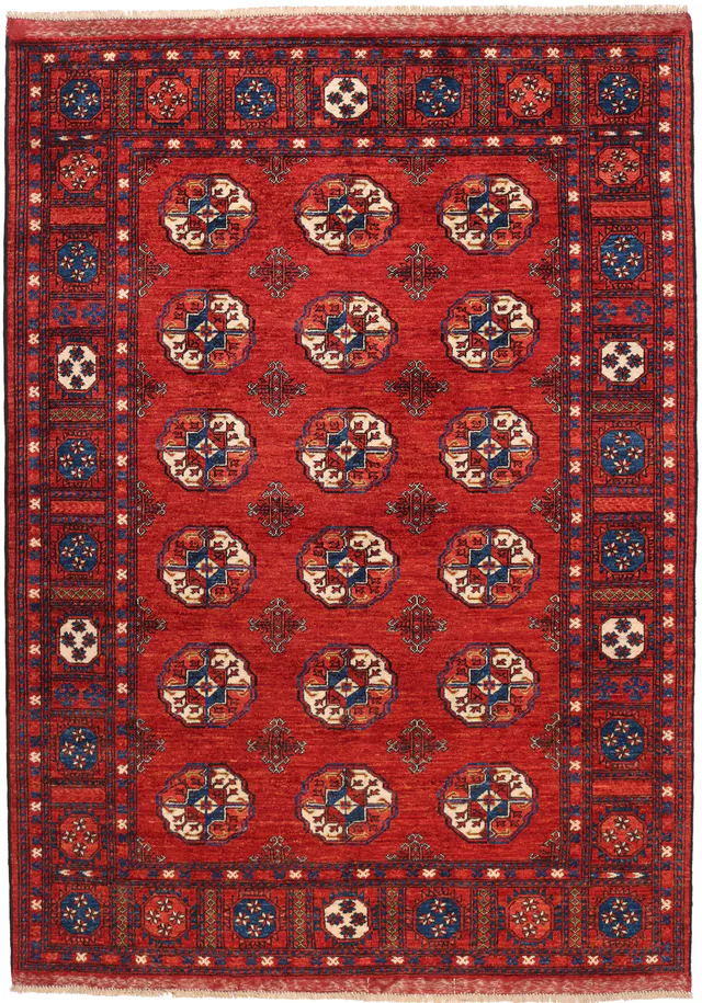 Luxury Hand Made Ersari Afghan Rug, 241 × 164 cm