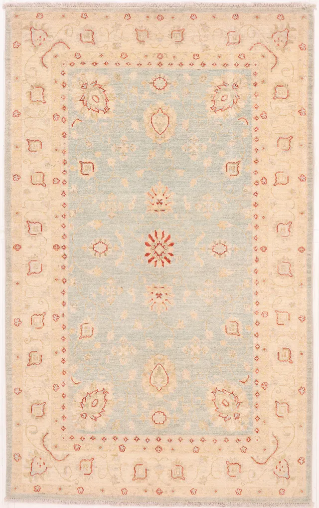 Garous / Ziegler design Rug – Light Blue 6 x 4, 198 × 122 cm