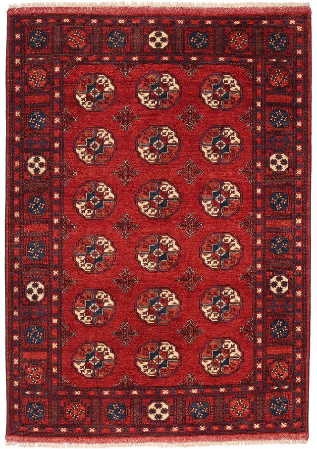 Luxury Hand knotted Ersari rug, 242 × 175 cm