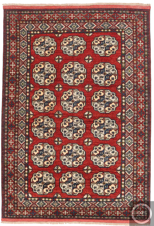 Luxury Hand Knotted Tekke Red, 249 × 175 cm