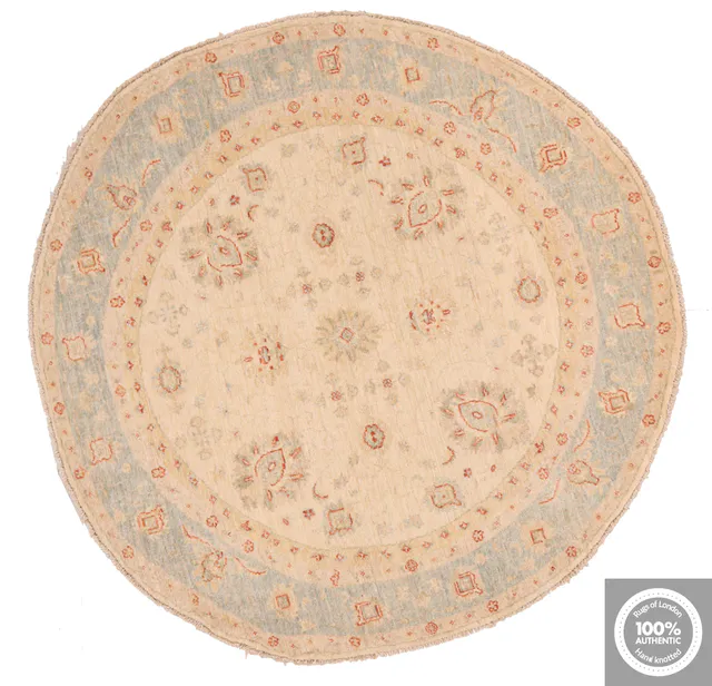 Circular Garous Ziegler design rug beige, 142 × 140 cm