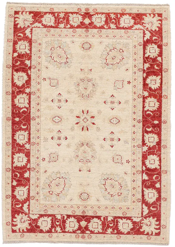 Garous Rug in Beige & Red, 146 × 101 cm